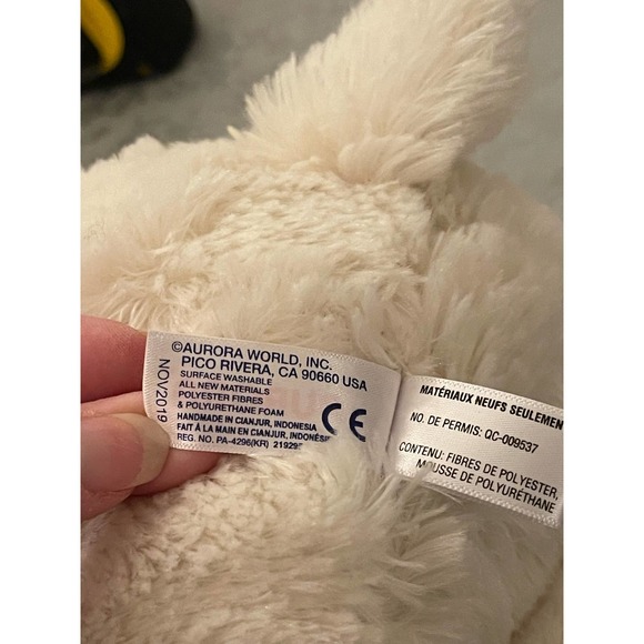 Aurora World 14" Plush Cream Colored Llama - Picture 8 of 10